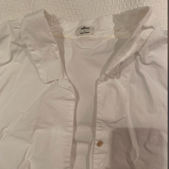 White Wilfred Button Up Tie Blouse Size S - Picture 3 of 6